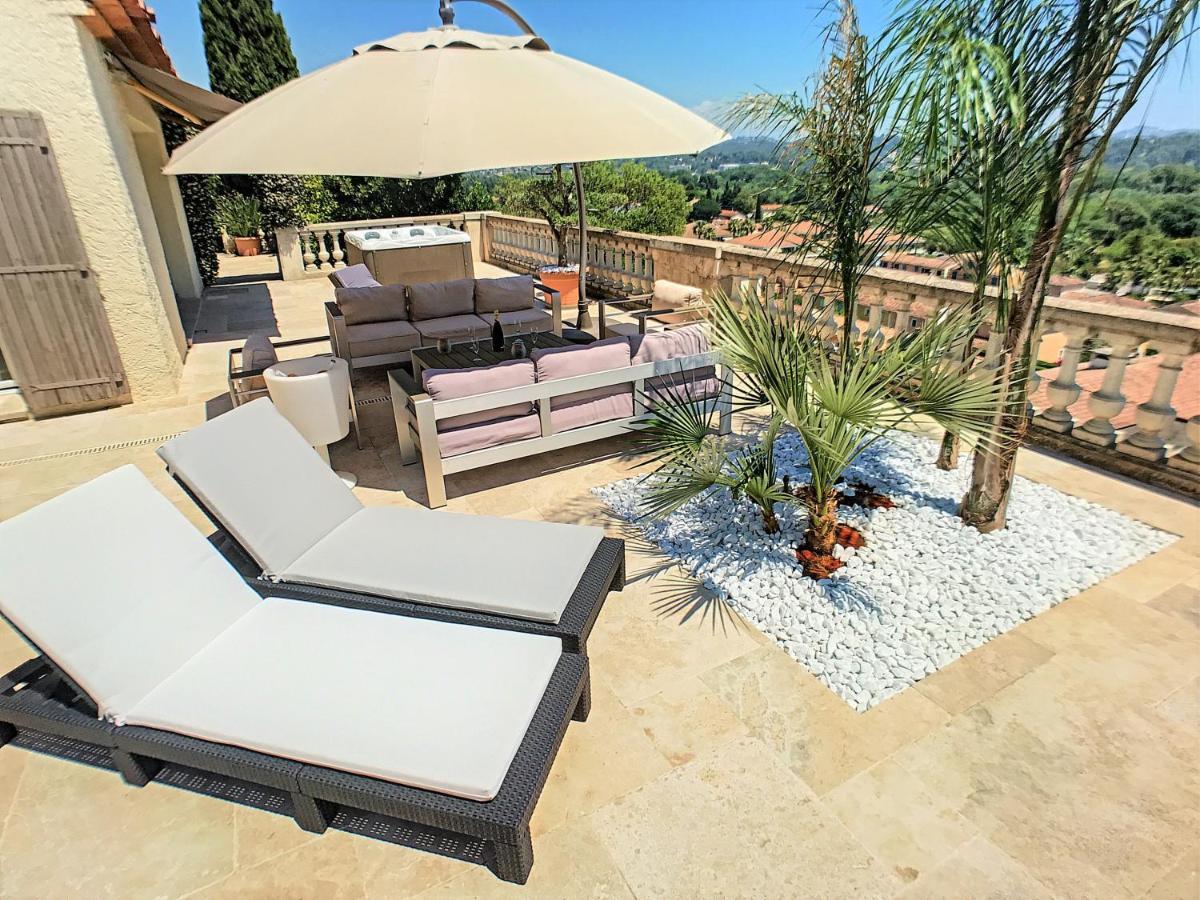 3 Bedrooms Villa Near Cannes - Pool & Jacuzzi - Sea View Мандельё-ла-Напуль Экстерьер фото