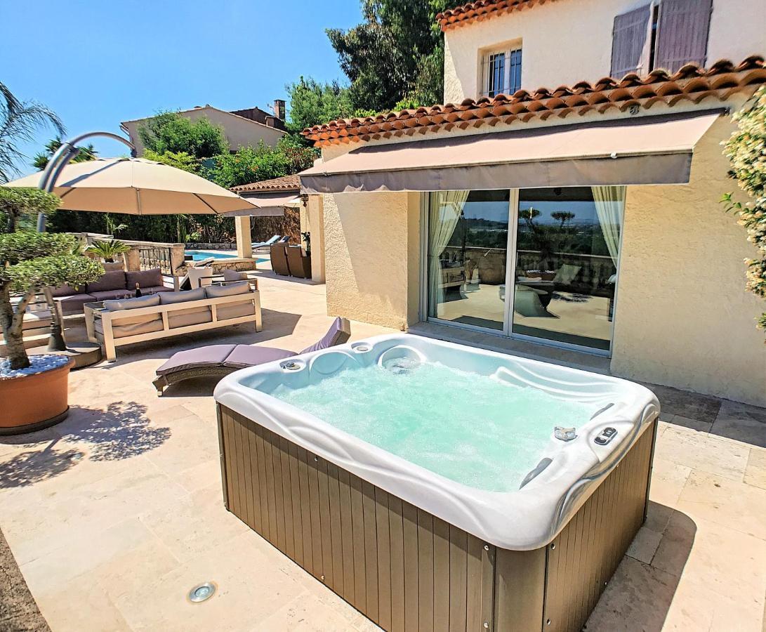 3 Bedrooms Villa Near Cannes - Pool & Jacuzzi - Sea View Мандельё-ла-Напуль Экстерьер фото