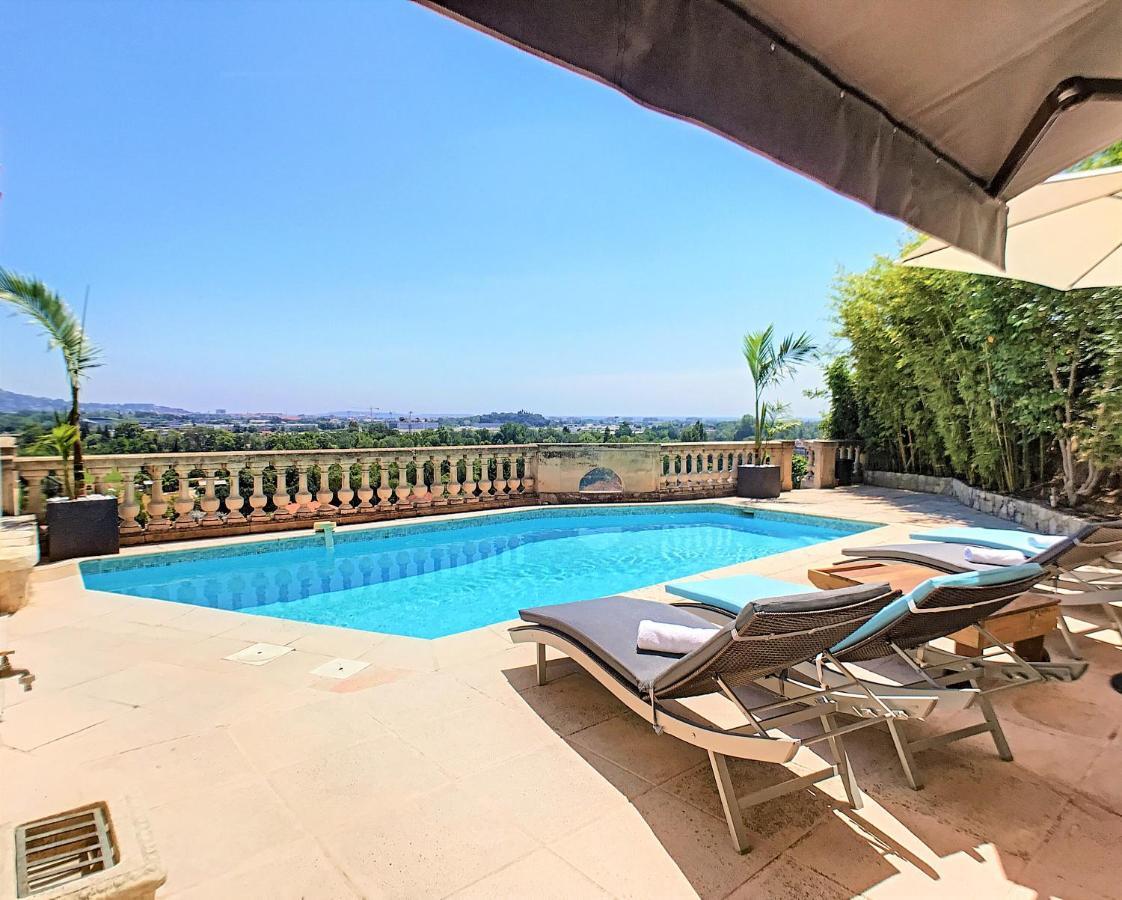 3 Bedrooms Villa Near Cannes - Pool & Jacuzzi - Sea View Мандельё-ла-Напуль Экстерьер фото