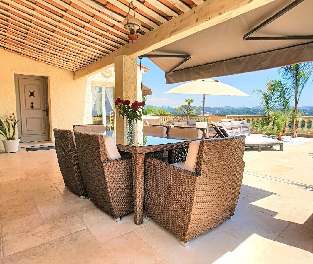 3 Bedrooms Villa Near Cannes - Pool & Jacuzzi - Sea View Мандельё-ла-Напуль Экстерьер фото