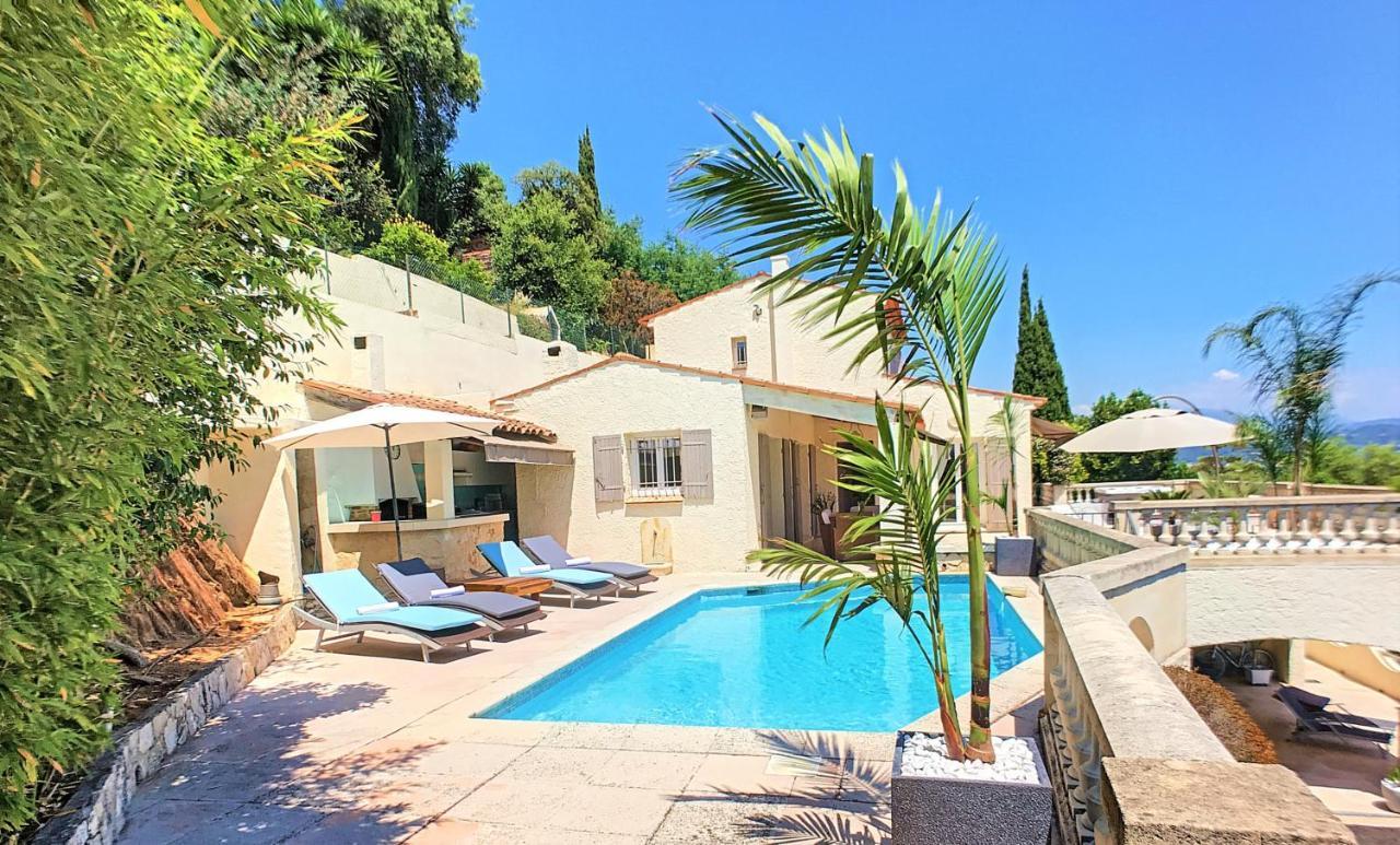 3 Bedrooms Villa Near Cannes - Pool & Jacuzzi - Sea View Мандельё-ла-Напуль Экстерьер фото
