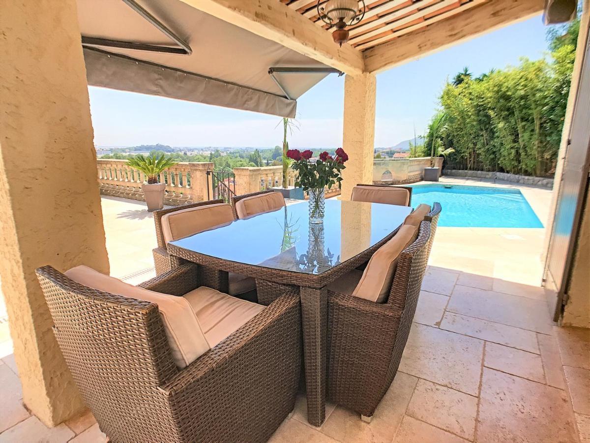 3 Bedrooms Villa Near Cannes - Pool & Jacuzzi - Sea View Мандельё-ла-Напуль Экстерьер фото