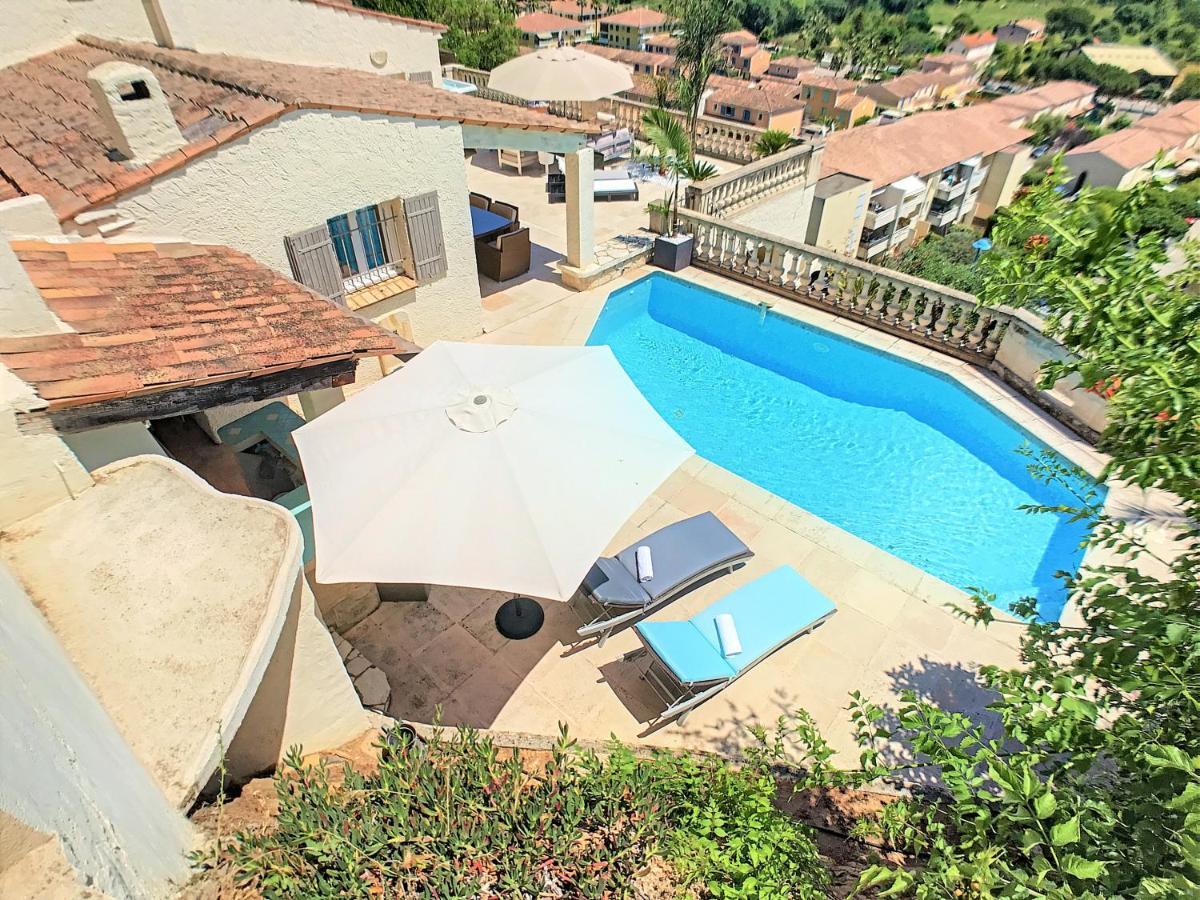 3 Bedrooms Villa Near Cannes - Pool & Jacuzzi - Sea View Мандельё-ла-Напуль Экстерьер фото