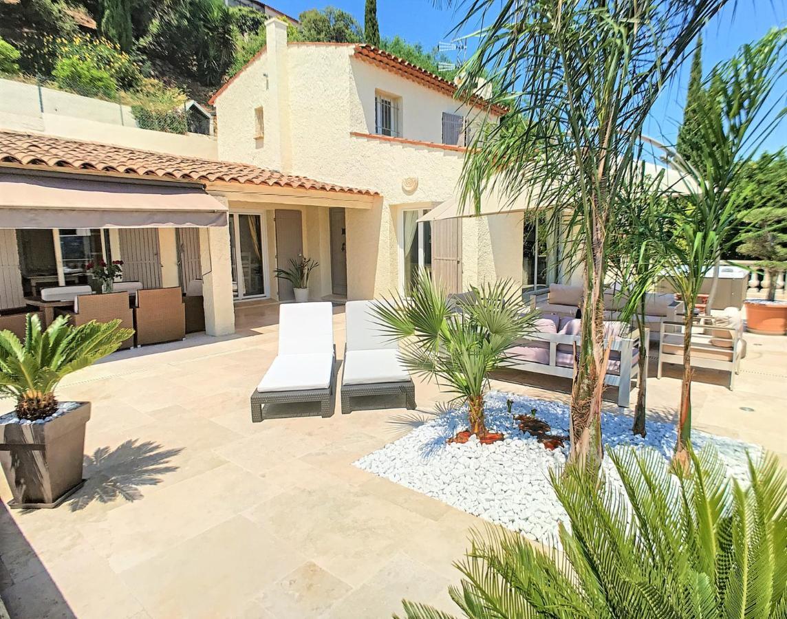 3 Bedrooms Villa Near Cannes - Pool & Jacuzzi - Sea View Мандельё-ла-Напуль Экстерьер фото