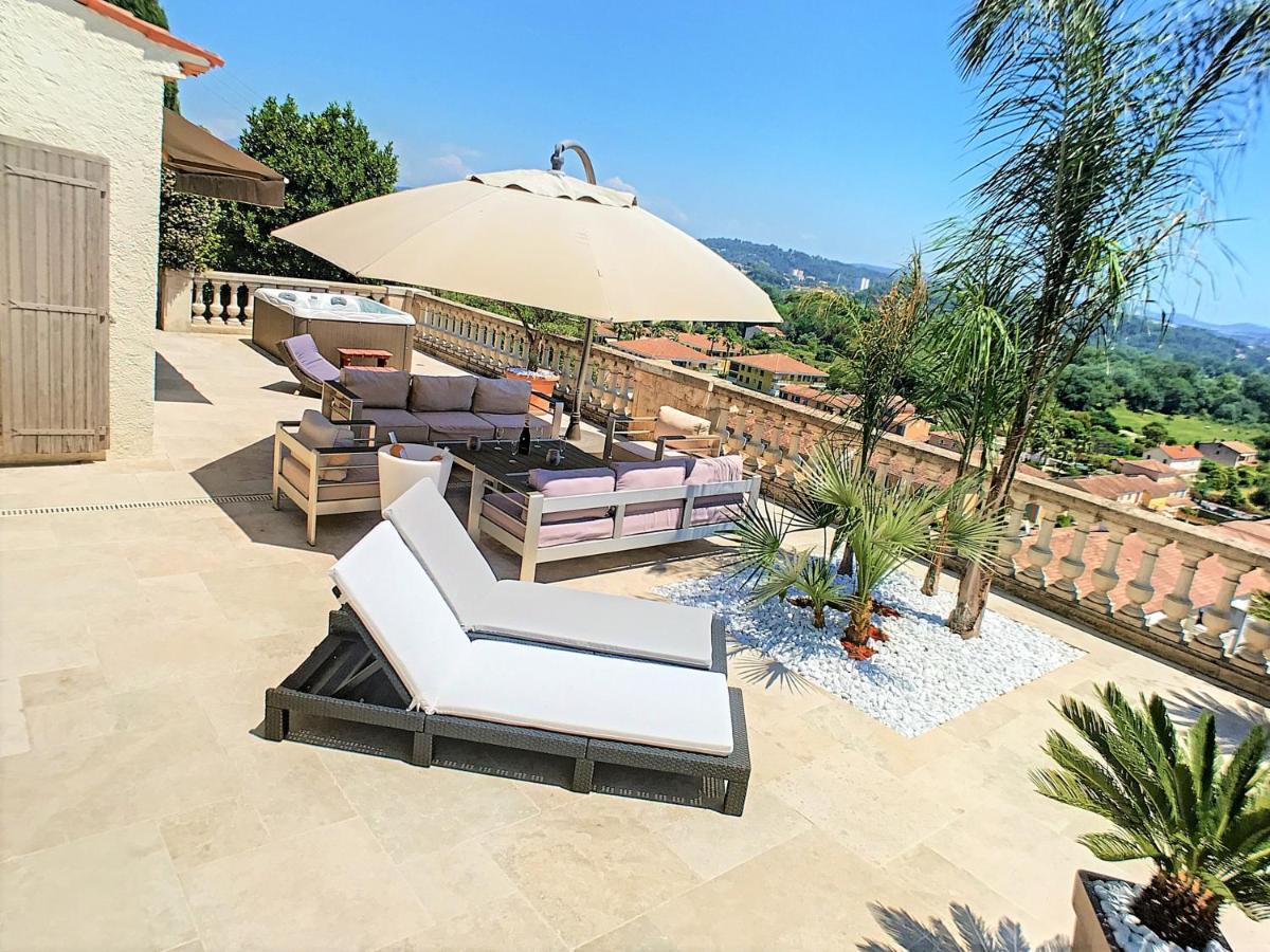 3 Bedrooms Villa Near Cannes - Pool & Jacuzzi - Sea View Мандельё-ла-Напуль Экстерьер фото