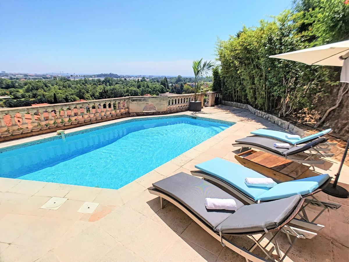 3 Bedrooms Villa Near Cannes - Pool & Jacuzzi - Sea View Мандельё-ла-Напуль Экстерьер фото